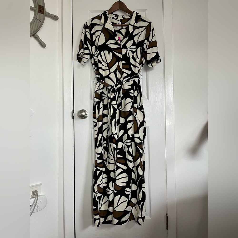 NWT Tabitha Brown for Target women’s neutral botanical print tie front jumpsuit